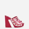 Printed polished calfskin clogs