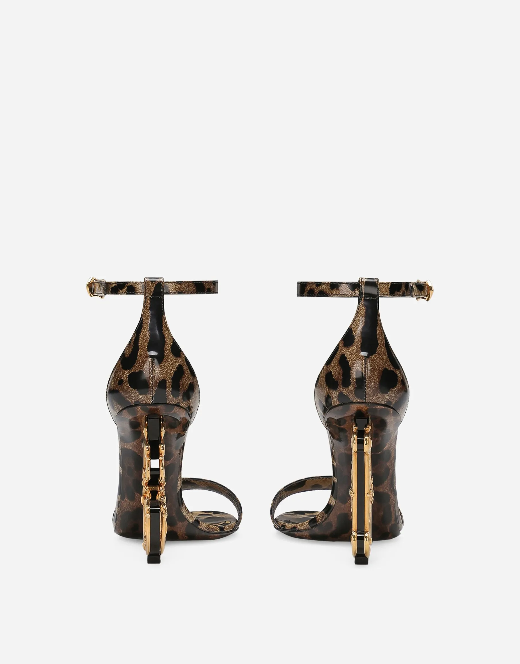 Printed polished calfskin Baroque DG sandals