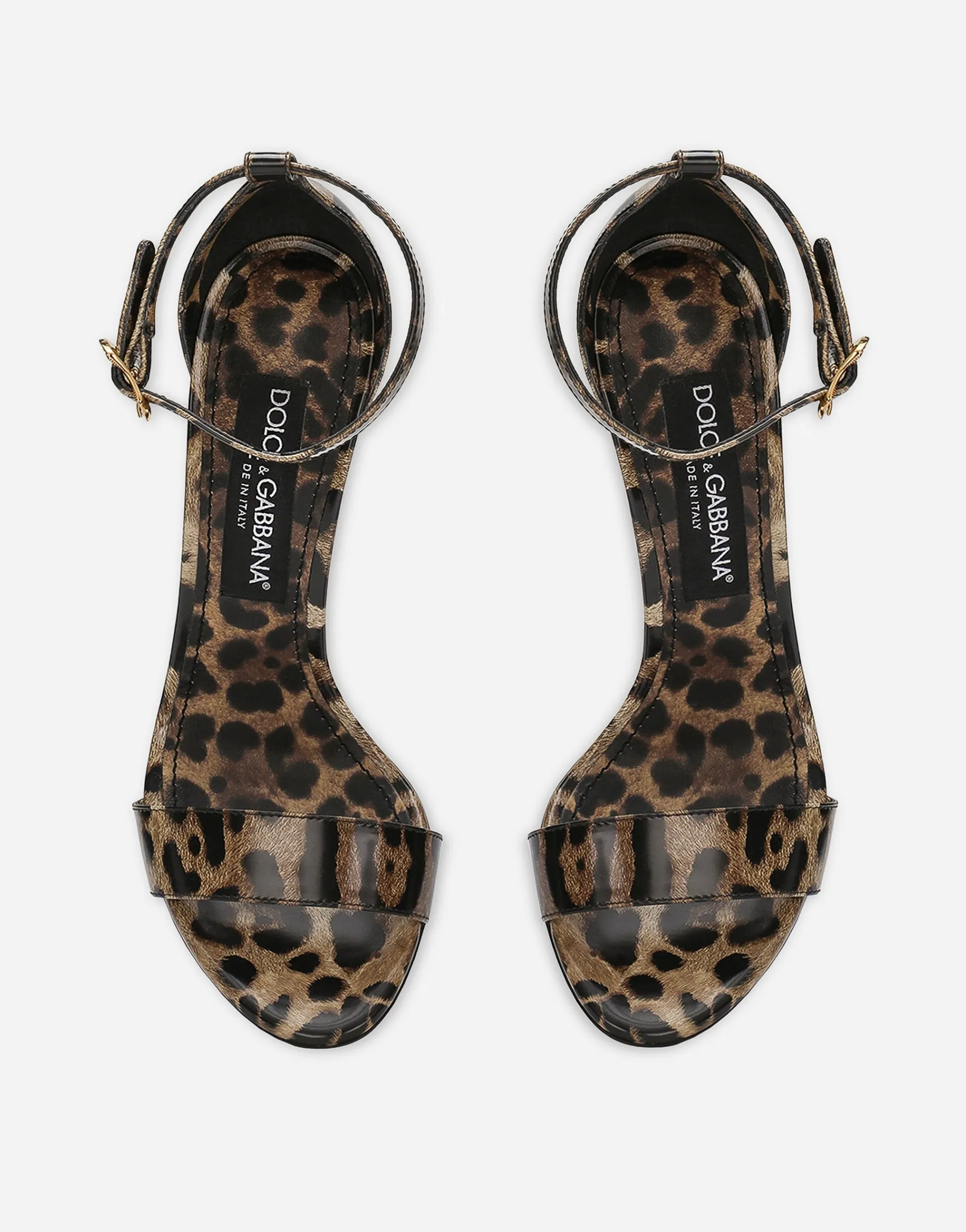 Printed polished calfskin Baroque DG sandals