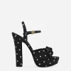 Printed satin platform sandals