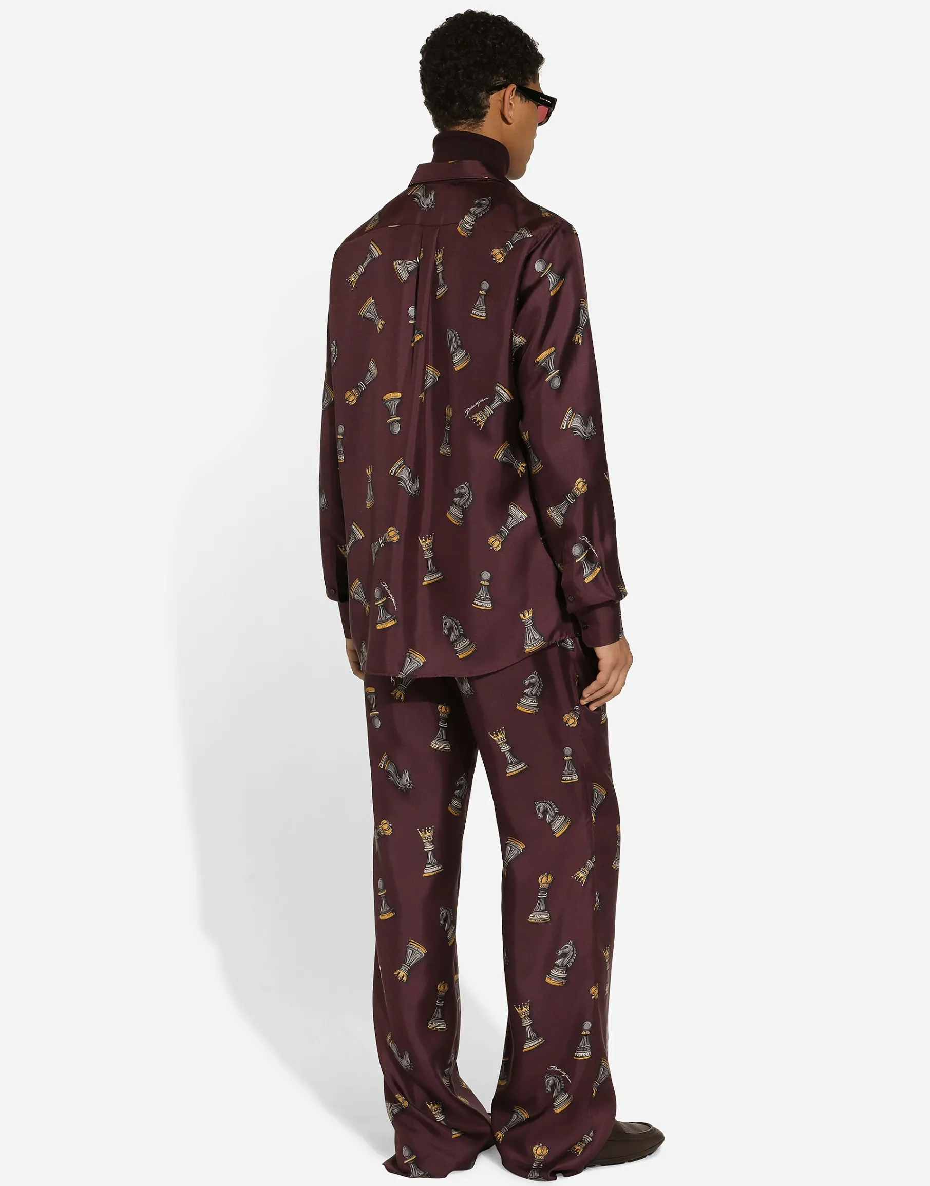Printed silk Martini-fit shirt