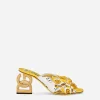 Printed silk twill DG Pop sandals