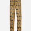 Printed silk twill jogging pants