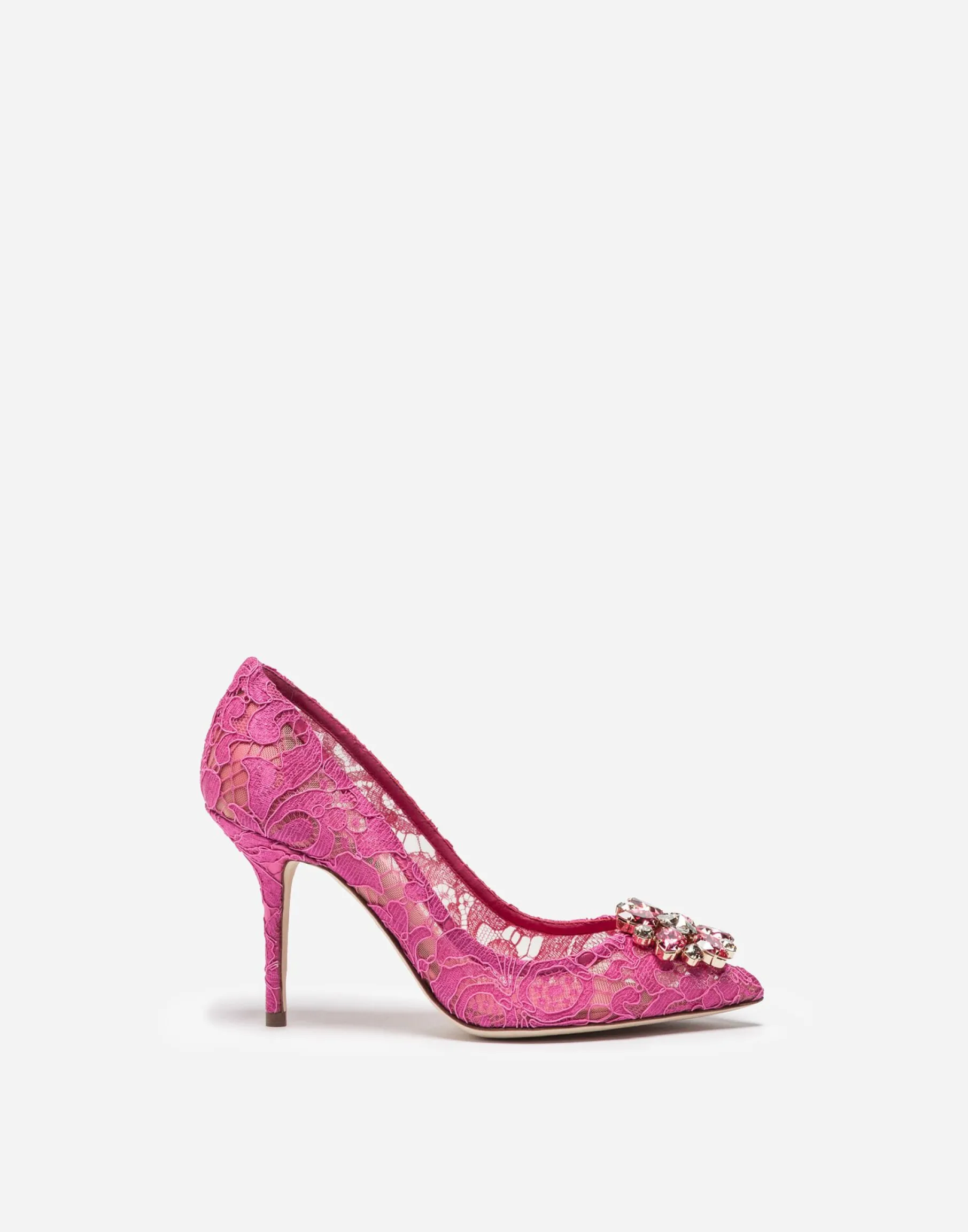 Pump in Taormina lace with crystals