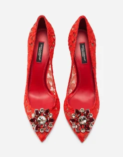 Pump in Taormina lace with crystals