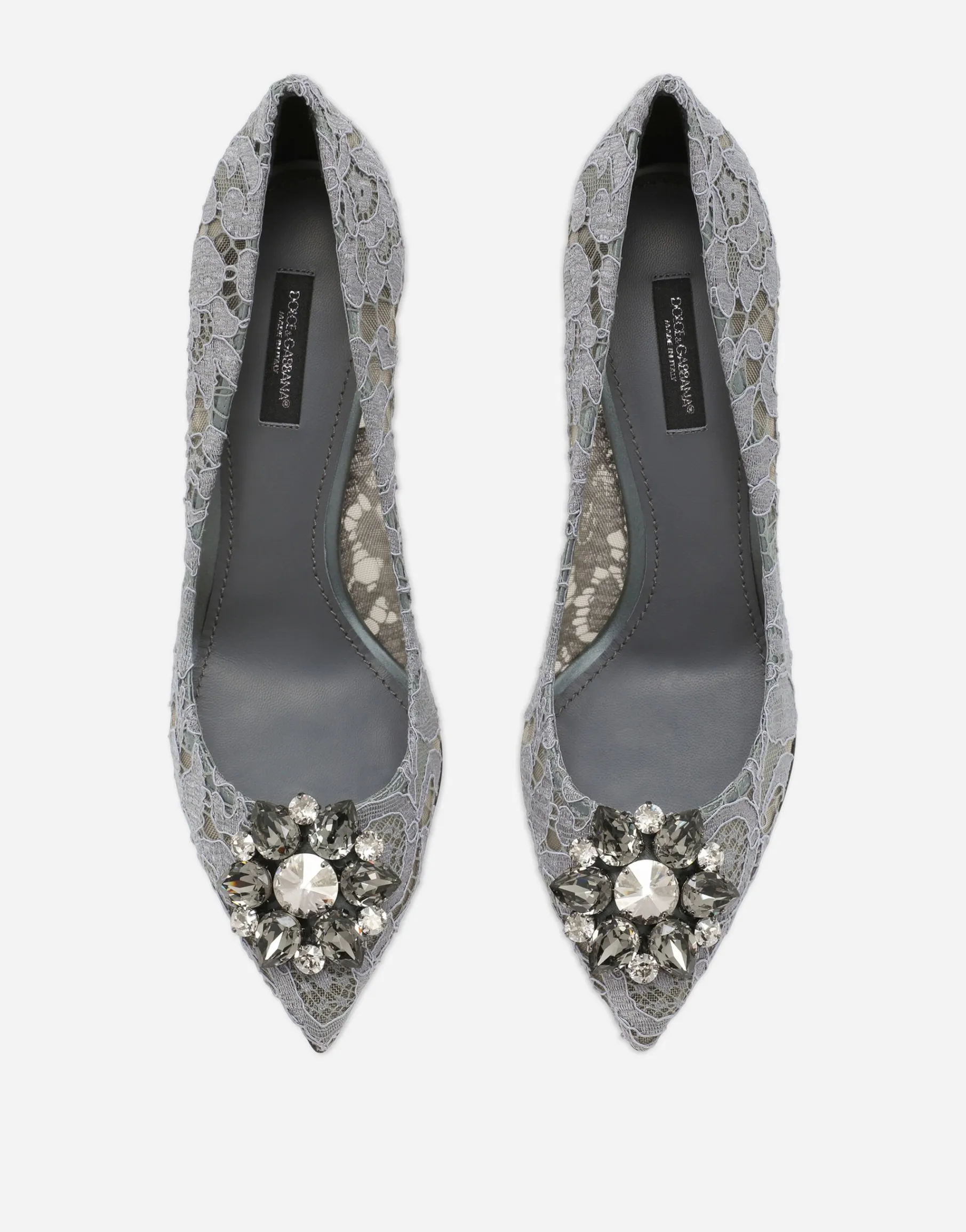 Pump in Taormina lace with crystals