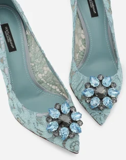 Pump in Taormina lace with crystals