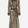 PVC-bonded lurex mesh trench coat