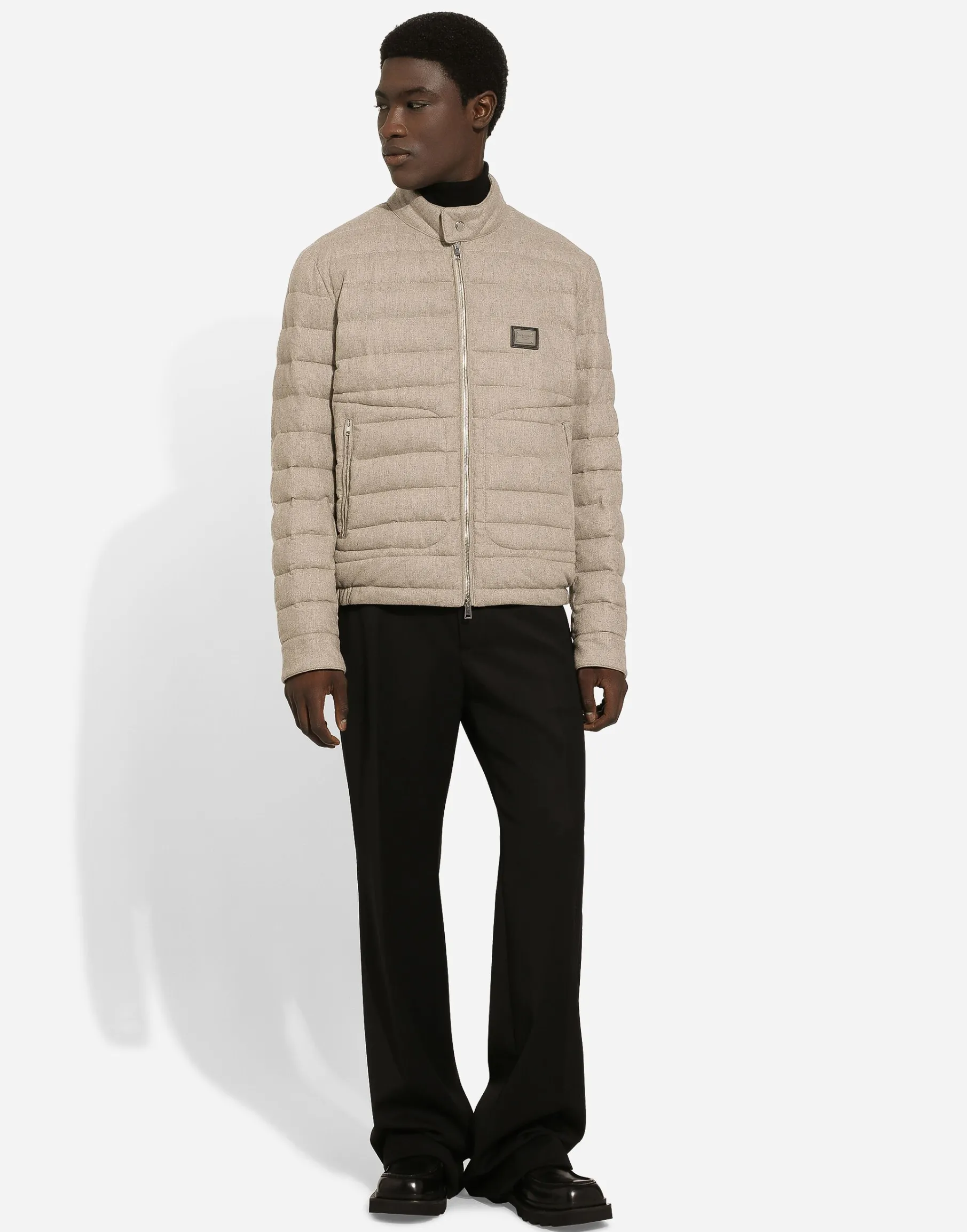 Quilted cashmere jacket