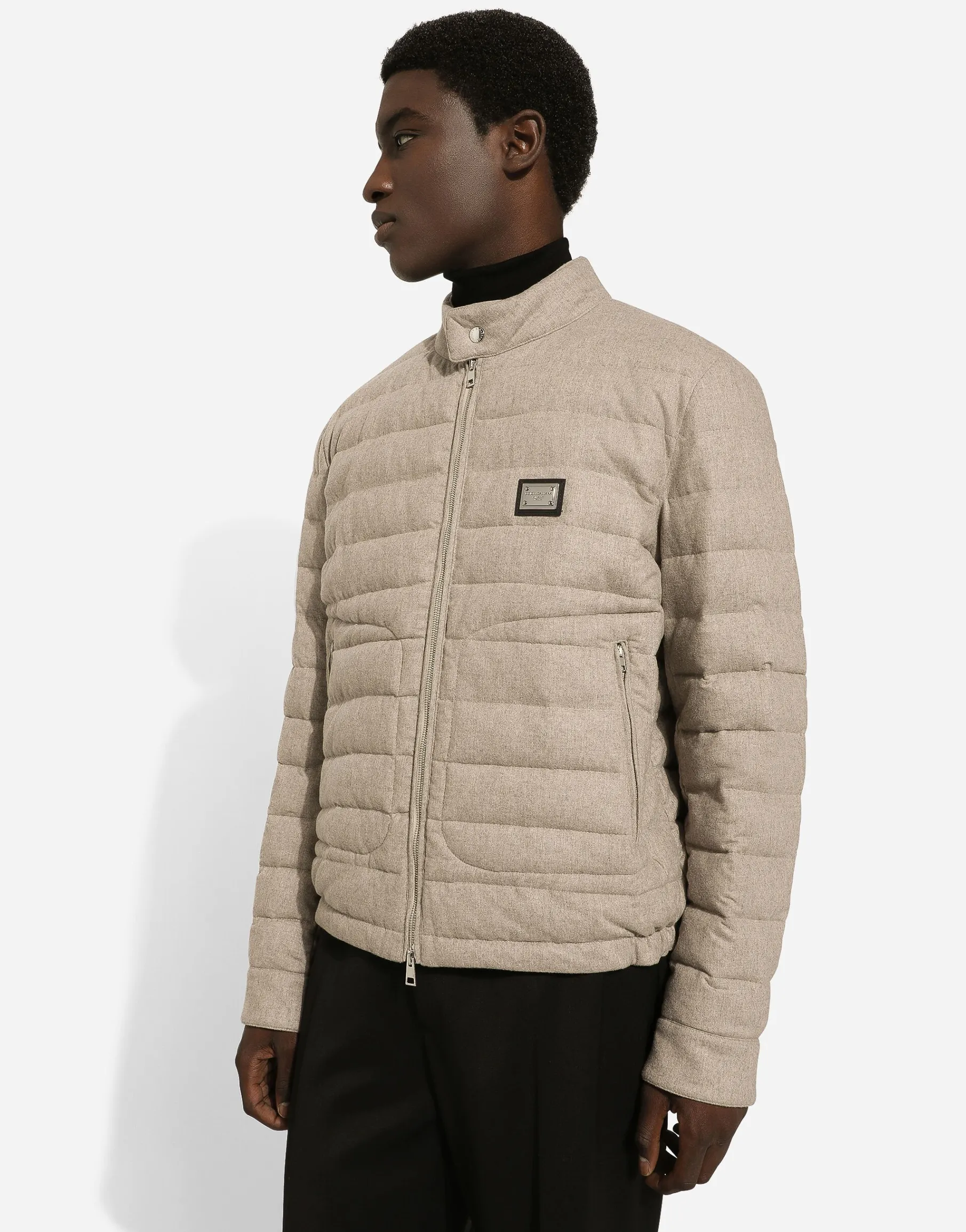 Quilted cashmere jacket