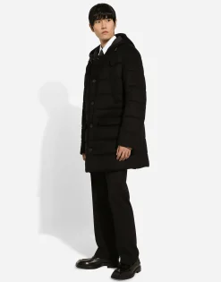 Quilted cashmere parka