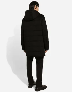Quilted cashmere parka