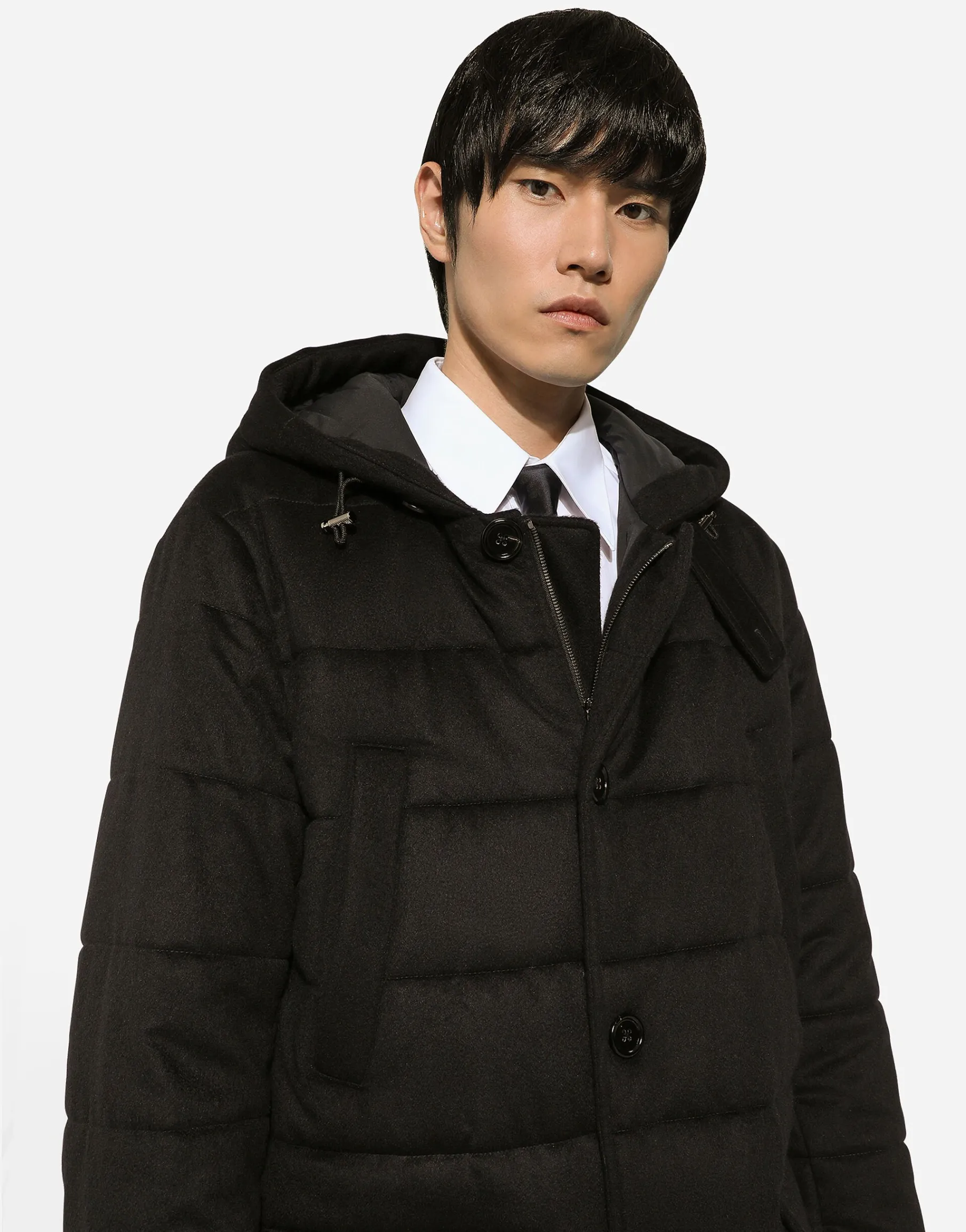 Quilted cashmere parka