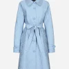 Quilted floral jacquard trench coat
