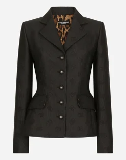 Quilted jacquard Dolce jacket with DG logo