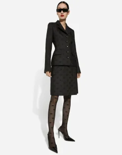 Quilted jacquard Dolce jacket with DG logo