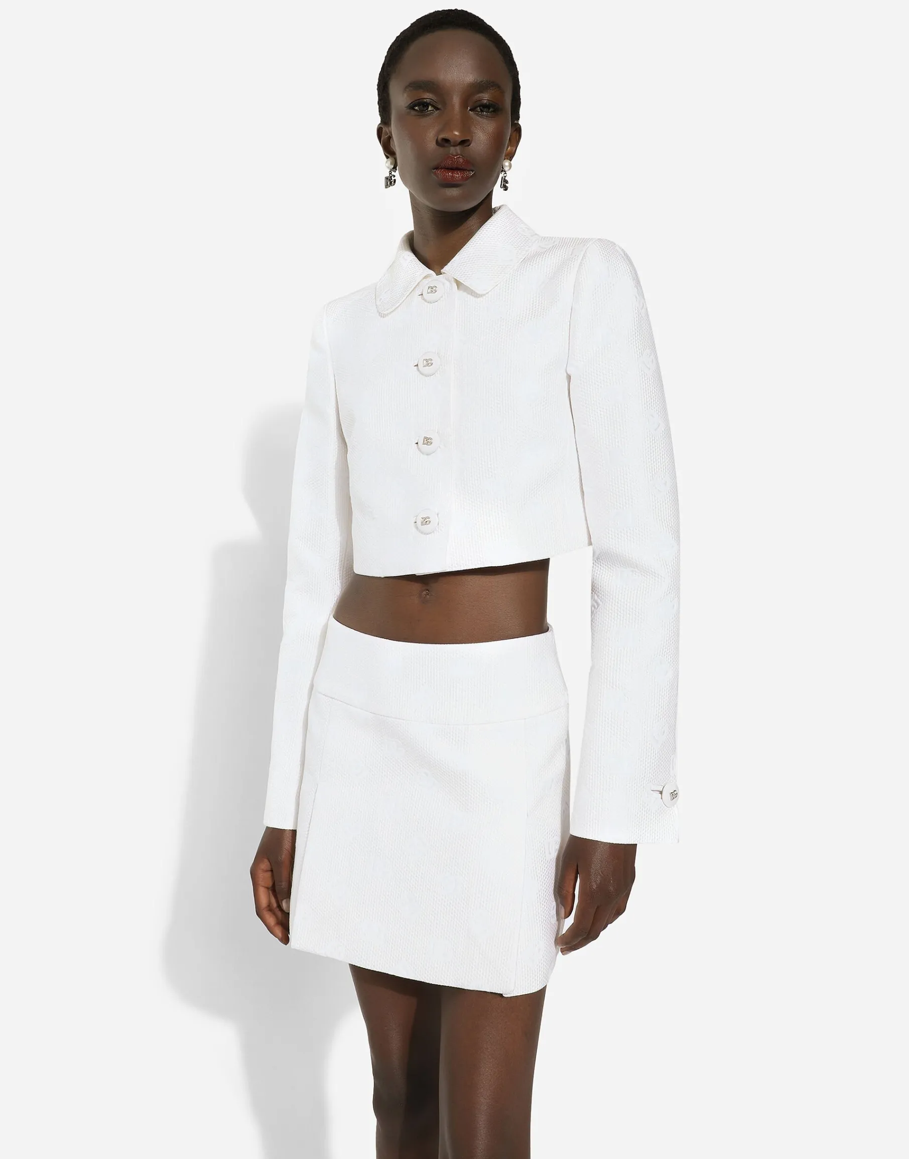 Quilted jacquard miniskirt with DG logo