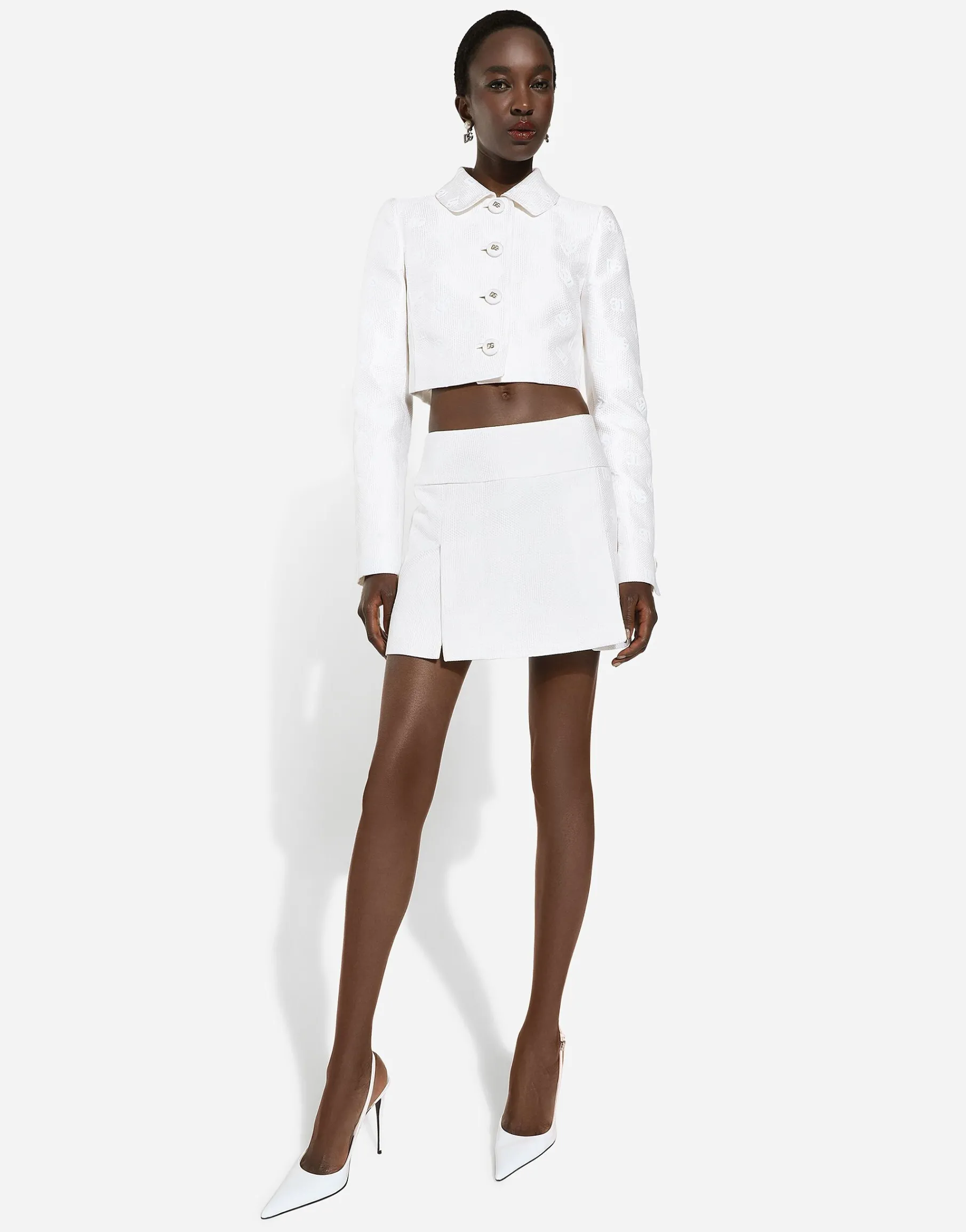 Quilted jacquard miniskirt with DG logo