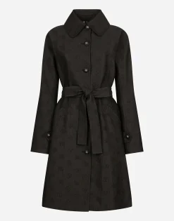 Quilted jacquard trench coat with DG logo