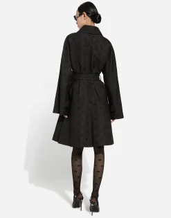 Quilted jacquard trench coat with DG logo