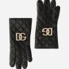 Quilted nappa leather gloves with DG logo