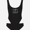 Racing swimsuit with bikini bottoms and DG logo