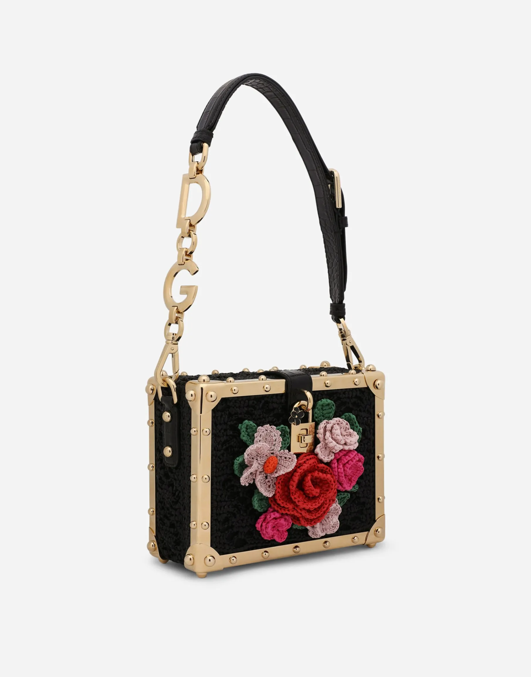 Raffia crochet Dolce Box bag