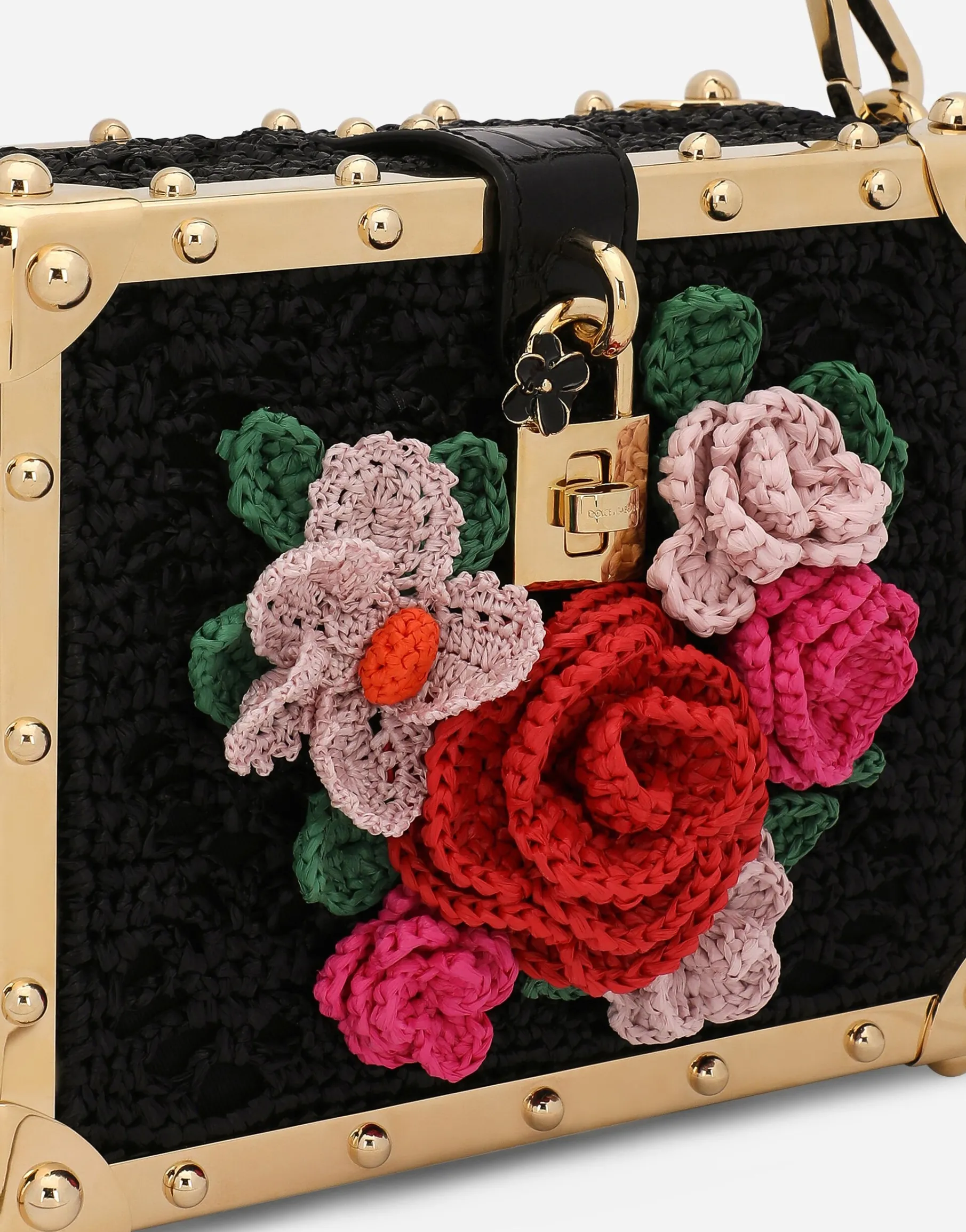 Raffia crochet Dolce Box bag