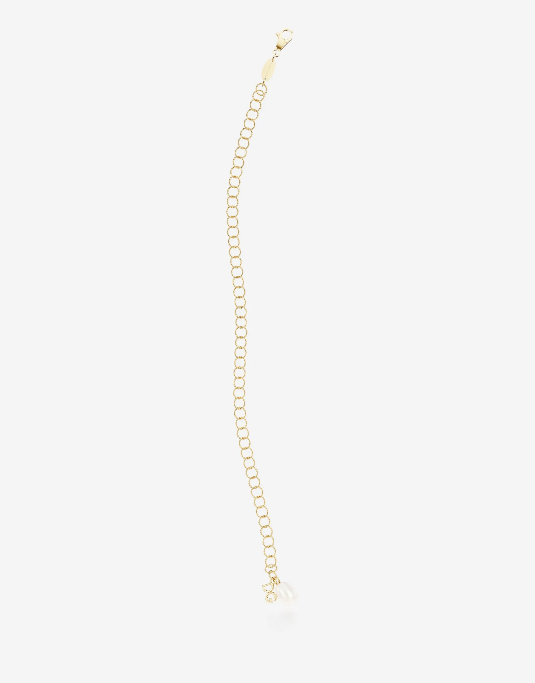 Rainbow alphabet 18 kt yellow gold twisted wire chain bracelet