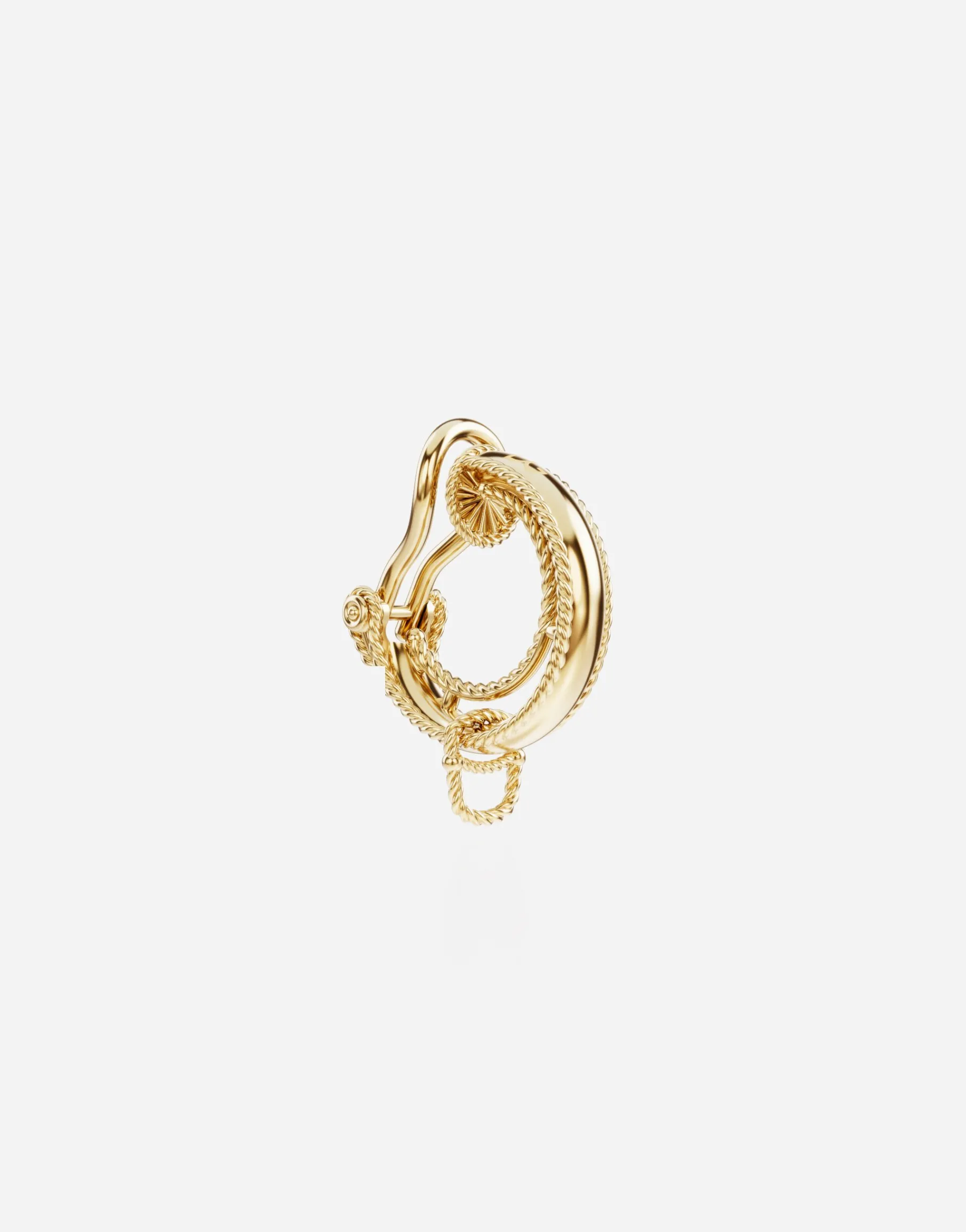 Rainbow Alphabet clip-on earring in yellow 18kt gold