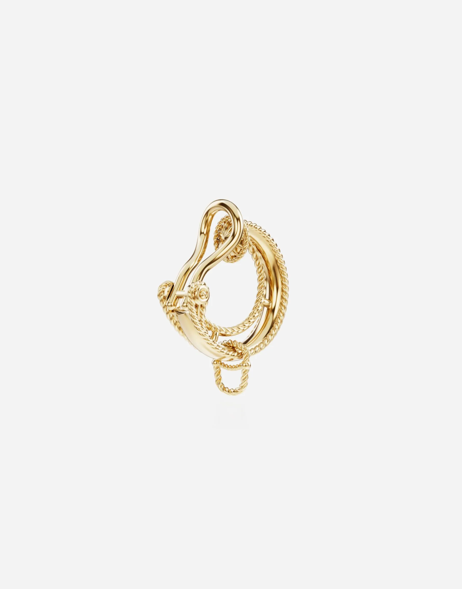 Rainbow Alphabet clip-on earring in yellow 18kt gold