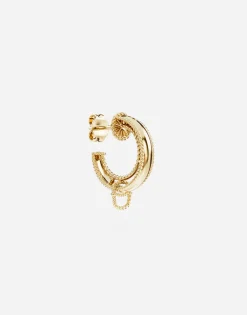 Rainbow Alphabet earring in yellow 18kt gold