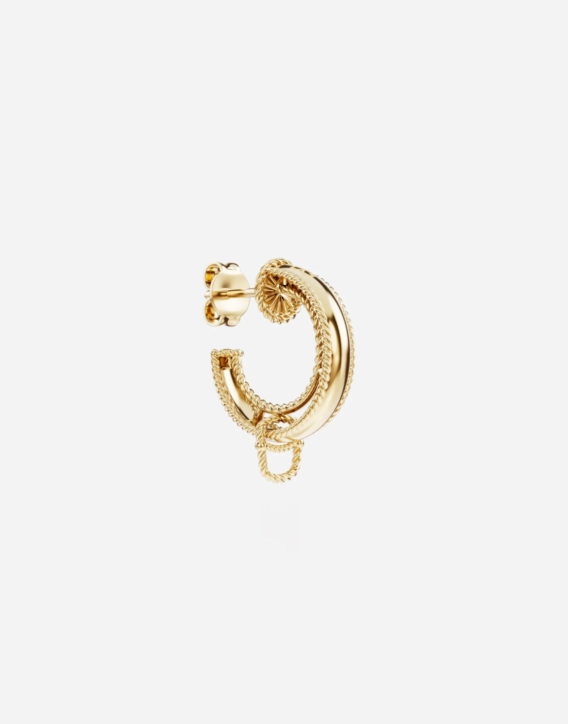 Rainbow Alphabet earring in yellow 18kt gold