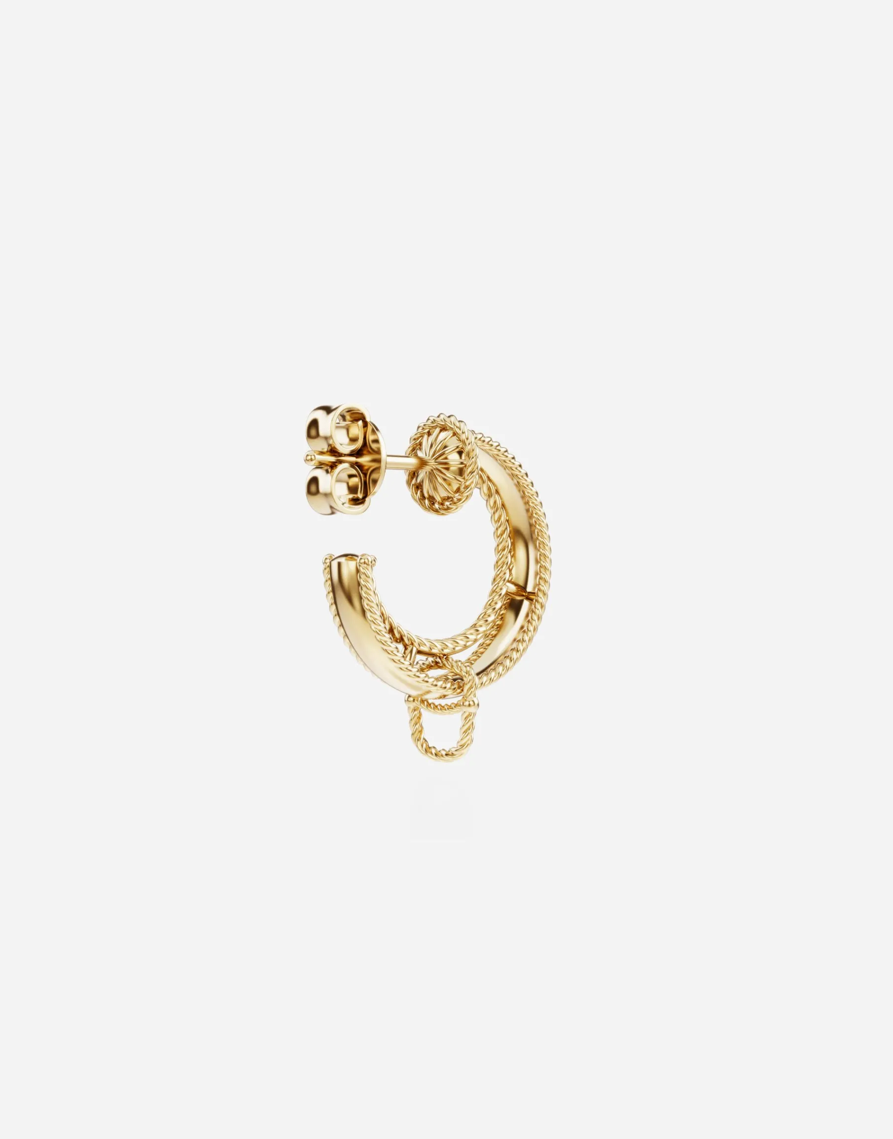 Rainbow Alphabet earring in yellow 18kt gold