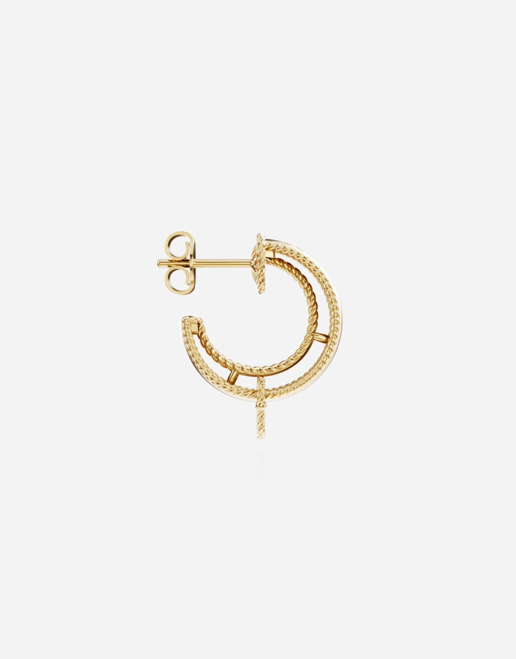 Rainbow Alphabet earring in yellow 18kt gold