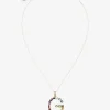Rainbow alphabet G pendant in yellow gold with multicolor fine gems