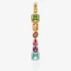 Rainbow alphabet I 18 kt yellow gold charm with multicolor fine gems