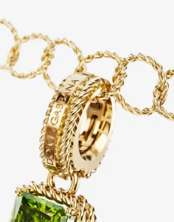 Rainbow alphabet I 18 kt yellow gold charm with multicolor fine gems