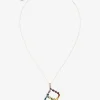 Rainbow alphabet R pendant in yellow gold with multicolor fine gems