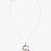 Rainbow alphabet S pendant in yellow gold with multicolor fine gems