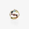 Rainbow alphabet S ring in yellow gold with multicolor fine gems