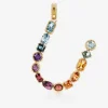 Rainbow alphabet U 18 kt yellow gold charm with multicolor fine gems