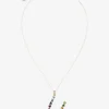 Rainbow alphabet U pendant in yellow gold with multicolor fine gems