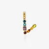 Rainbow alphabet V 18 kt yellow gold charm with multicolor fine gems
