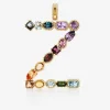 Rainbow alphabet Z 18 kt yellow gold charm with multicolor fine gems