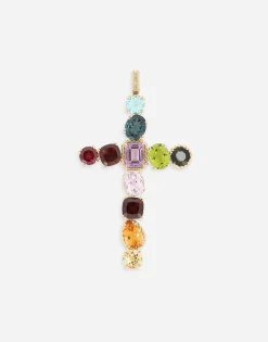 Rainbow charm in yellow gold 18kt with multicolor stones