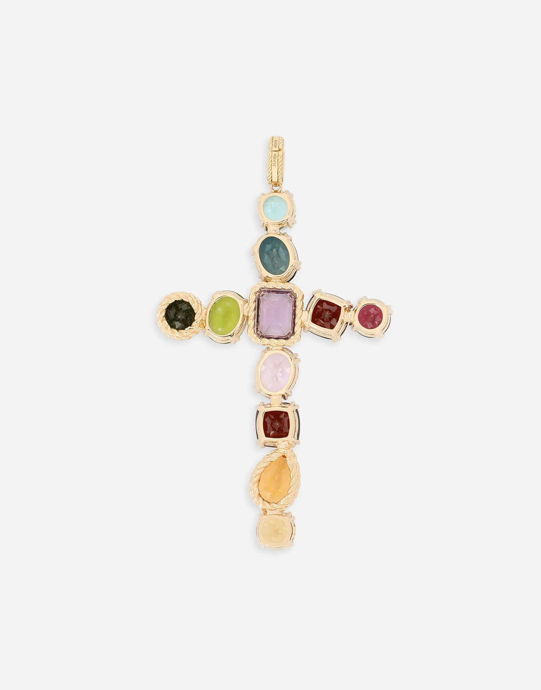 Rainbow charm in yellow gold 18kt with multicolor stones