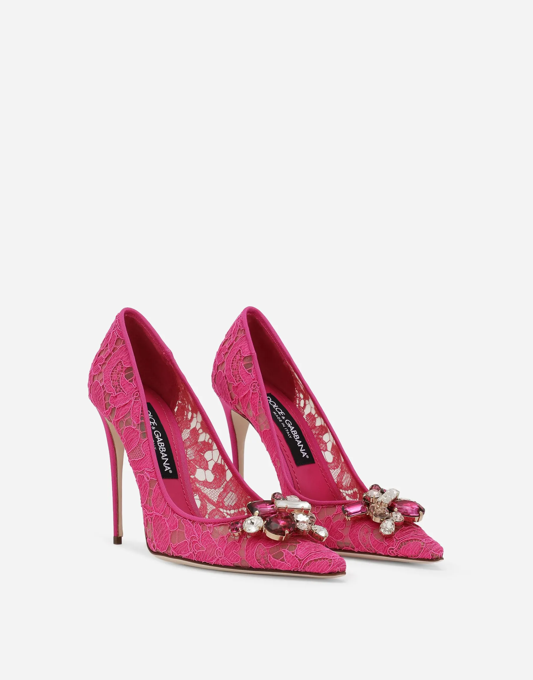 Rainbow lace pumps in lurex lace