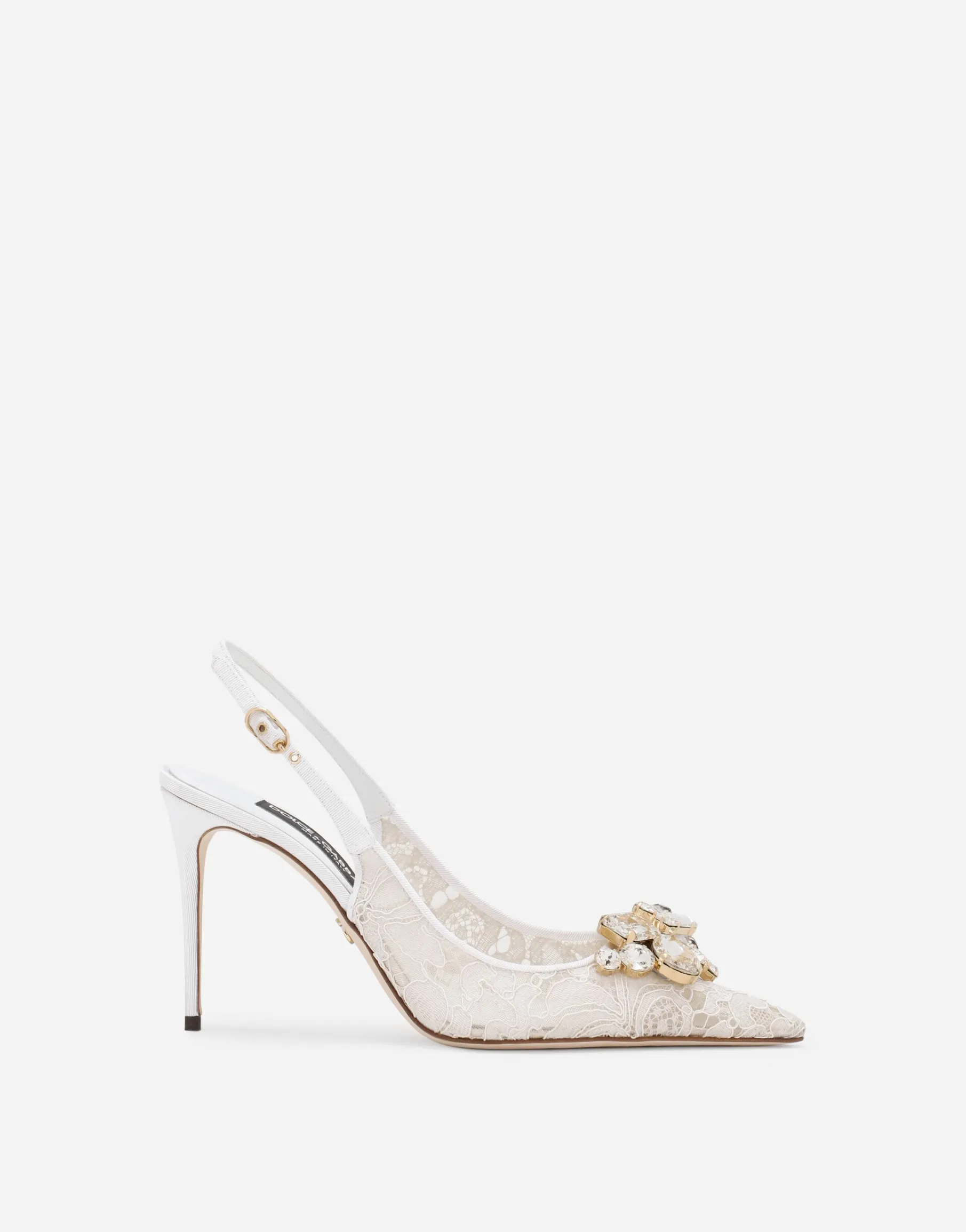 Rainbow lace slingbacks in lurex lace