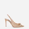 Rainbow lace slingbacks in lurex lace